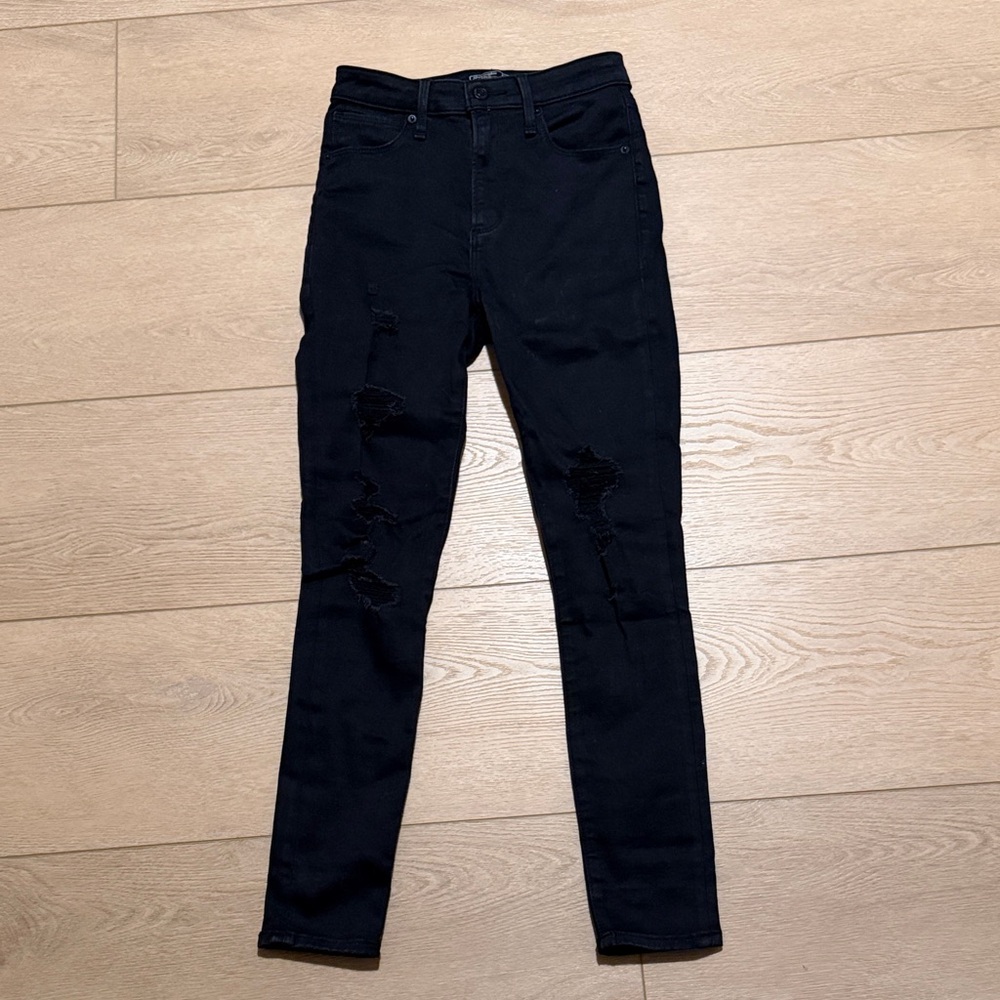 Abercrombie & Fitch Distressed Black Skinny Jeans